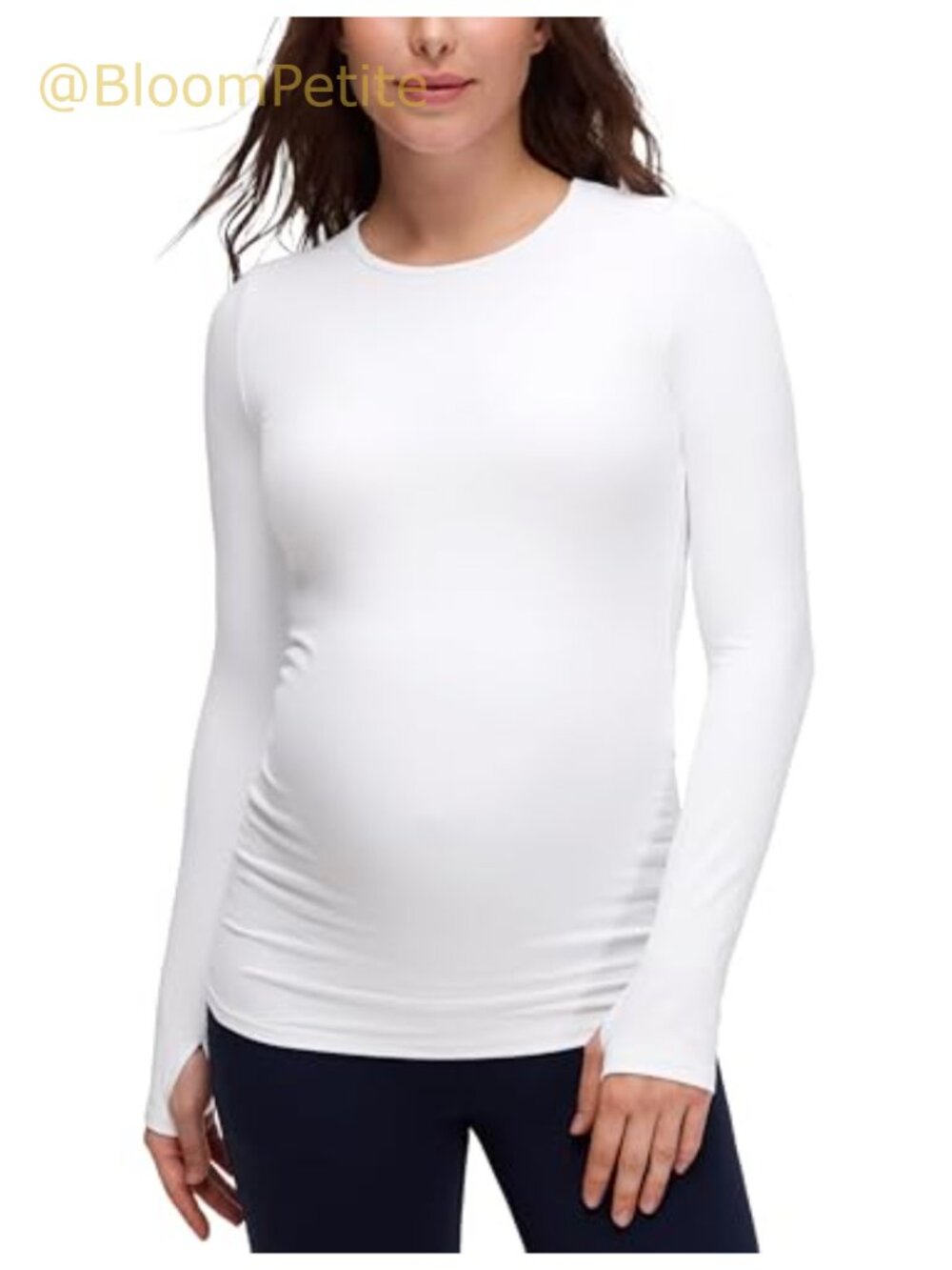 Maternity Crewneck Long Sleeve Top Slim Fit Yoga Lounge Pullover